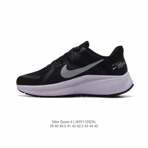 公司级 耐克 Nike Quest 4 男士运动跑鞋。网面透气 时尚休闲跑步鞋 简约高科技设计采用多层材料，为双足带来凉爽感受和稳固体验时尚鞋面搭配中足包覆设计
