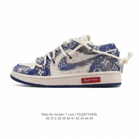 公司级真标 耐克 乔丹Air Jordan 1 Low Aj1 乔1 乔丹1代Aj1 低帮复古文化休闲运动篮球鞋 解构绑带 双鞋带 路易威登联名。从1985 年 - 点击图像关闭