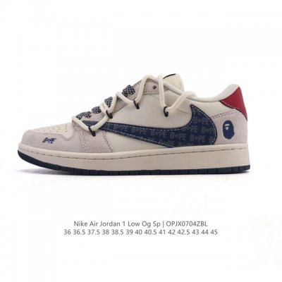 公司级 真标 耐克 Nike Air Jordan 1 Low Og Sp Military Blue Aj1乔1倒勾 2025年新款 蛇年新款 低帮篮球鞋 解