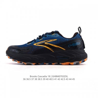 新品公司级 Brooks布鲁克斯Cascadia18山岩男缓震女越野跑鞋登山防滑徒步户外运动鞋#Brooks Cascadia 18山岩,全能防护,舒适安全Ma