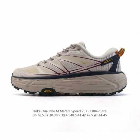 公司级 玛法特二代 Hoka One One Mafate Speed 2 Low 轻量低帮户外越野跑鞋 户外山脉越野轻量运动跑鞋。鞋面用轻的无缝架构，鞋带用了 - 点击图像关闭