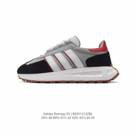 公司级 阿迪达斯 新款 三叶草 厚底 Adidas Retropy E5 新款 爆米花 低帮经典运动鞋潮厚底增高男士慢跑鞋。以70年代经典跑步鞋为灵感，新鲜演绎 - 点击图像关闭