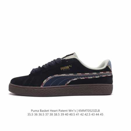 彪马 Puma Basket Heart Patent 男女士厚底增高休闲板鞋。Puma Basket以puma Suede为设计原型,1971年以篮球鞋为设计 - 点击图像关闭