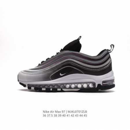 耐克NIKE休闲鞋 经典 气垫 AIR MAX 97 子弹气垫低帮运动鞋。AIR MAX '97 运动跑鞋以流线型鞋身和卓越科技为热爱运动的你造就全方位防护，强 - 点击图像关闭