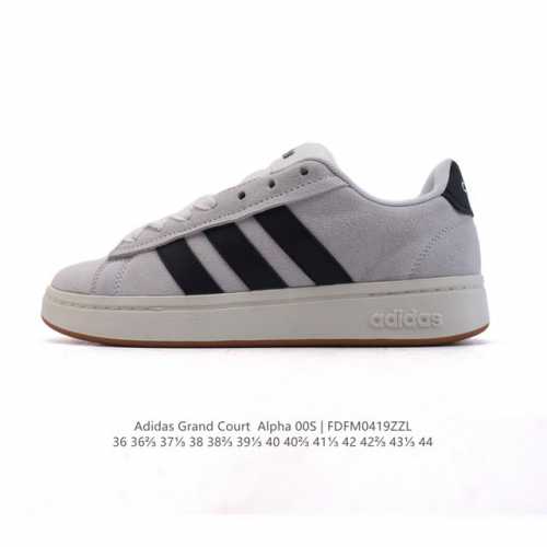 新品 阿迪达斯 Adidas男女Grand Court Alpha 00S网球鞋 舒适百搭小白鞋 防滑耐磨 低帮 板鞋 阿迪达斯中性四季款网球训练鞋 Jr054