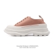 意大利高奢品牌-亚历山大 麦昆 Alexander Mcqueen Sole Sneakers 低帮时装厚底显高百搭休闲松糕鞋 男女式小白鞋 厚底增高帆布运动鞋