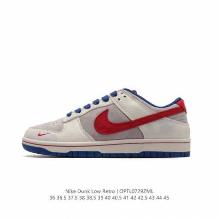 耐克 Nike Dunk Low Retro 运动鞋经典复古板鞋。作为 80 年代经典篮球鞋款，起初专为硬木球场打造，后来成为席卷街头的时尚标杆，现以经典细节和 - 点击图像关闭
