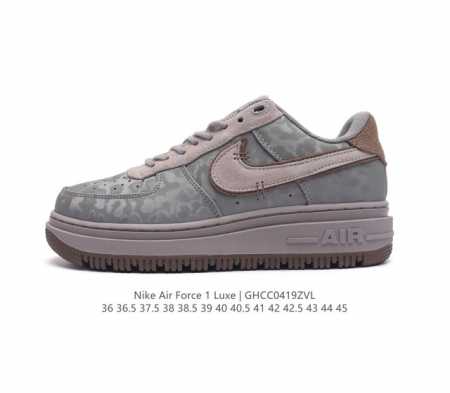 采用纤维荔枝纹牛培皮革鞋面材质 绝对的秋冬神器，全新耐克nike Air Force 1 Low Luxe 耐克 空军一号 Af1 改良防滑厚底低帮百搭休闲运动 - 点击图像关闭
