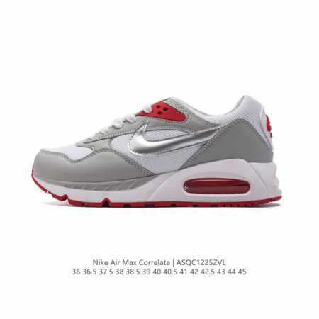 公司级 耐克 Nike Air Max Correlate 气垫缓震耐磨运动鞋时尚潮流休闲透气跑步鞋，选用网眼鞋面，脚感舒适透气。鞋舌、鞋侧及后跟处饰有品牌标识 - 点击图像关闭