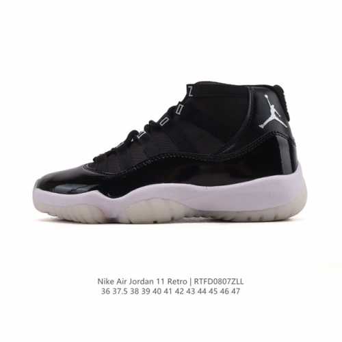 耐克乔丹11代 Nike Air Jordan 11 Retro 复刻男女运动鞋 Aj11代经典设计，深受球员与球迷喜爱。Jordan 乔丹 采用漆皮牛培革鞋面