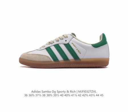 阿迪达斯 Sporty & Rich X Adidas Originals Samba Og 桑巴舞系列绅士德训足球百搭皮革板鞋 类型 男女鞋 货号 Hq607 - 点击图像关闭