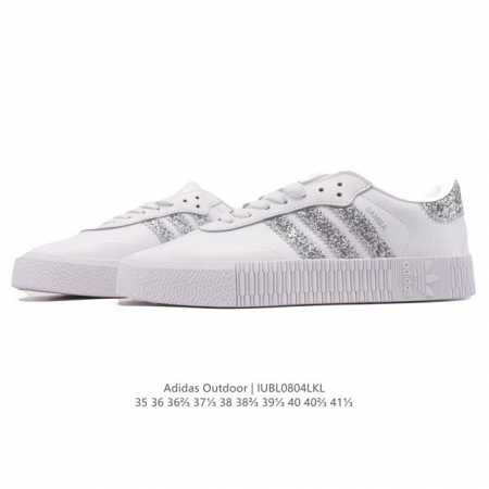 阿迪达斯 Adidas 三叶草 Outdoor 经典三条杠复古休闲运动板鞋 德训鞋 Samba 四季时尚简约小白鞋男女鞋情侣鞋厚底增高百搭潮鞋。 类型：女鞋 货 - 点击图像关闭