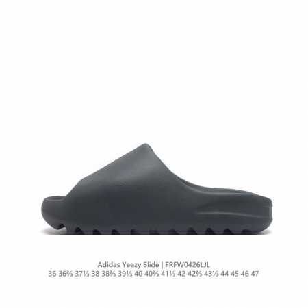阿迪达斯 Adidas Yeezy Slide 经典运动拖鞋时尚厚底增高男女一字拖鞋。Yeezy Slide椰子拖鞋的外观十分吸引人，融合了舒适与时尚的元素，延 - 点击图像关闭