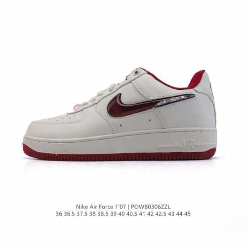 耐克 Nike Air Force 1 '07 Low 2025新年新款 空军一号含气垫 小白鞋 低帮百搭厚底增高休闲运动板鞋。柔软、弹性十足的缓震性能和出色的