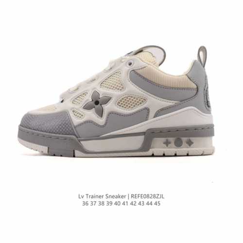 公司级 路易威登 Louis Vuitton Lv路易威登板鞋 时尚运动鞋潮厚底增高男鞋。舒适防滑底和百搭性霸屏整个时尚娱乐圈，细节调整完美主义！采用柔软皮革拼