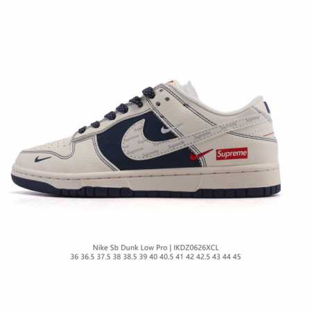 公司级 耐克 Nike Sb Dunk Low Pro 运动鞋复古板鞋。采用柔软皮革织物拼接鞋面，经久耐穿，塑就如元年款 Dunk 般的复古质感。鞋头透气孔，搭 - 点击图像关闭