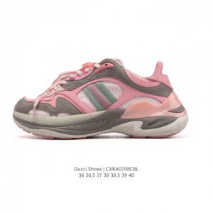 公司级 Gucci 古驰 高奢百搭休闲女士运动鞋 明星同款缓震慢跑鞋 小红书爆款厚底增高老爹鞋 鞋面走线工整 清晰质感 高端时尚 简约大气 防滑舒适。 类型：女