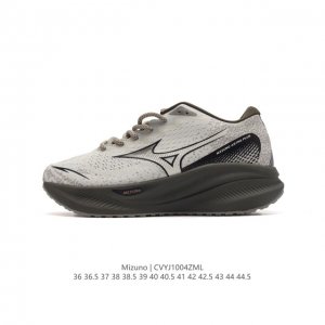 公司级 Mizuno Sportstyle 美津浓 复古时尚休闲舒适减震运动跑步鞋 厚底增高老爹鞋 美津浓wave机械缓震，可以说是机械缓震跑鞋科技的翘楚。有着
