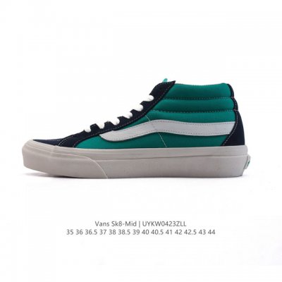 万斯Vans范斯 经典系列 Sk8-Mid 中帮帆布拼接鞋 休闲运动硫化板鞋 情侣鞋时尚复古男女鞋。 类型：男女鞋 码数：35-44含硫化 编码：Uykw042