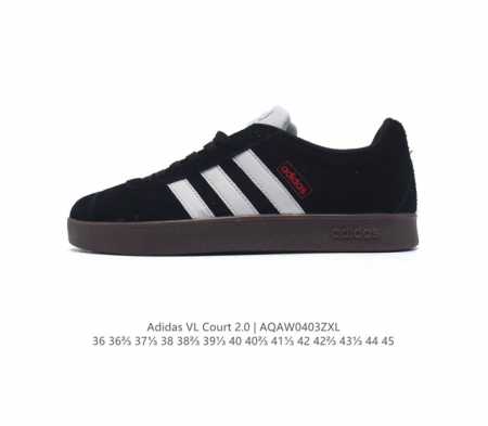 Adidas T头鞋 阿迪达斯 Vl Court 2.0 Shoes 运动休闲板鞋小白鞋 这款t形鞋头运动鞋,力求无论球场或街头,皆显耀眼出众 采用绒面革和牛皮 - 点击图像关闭