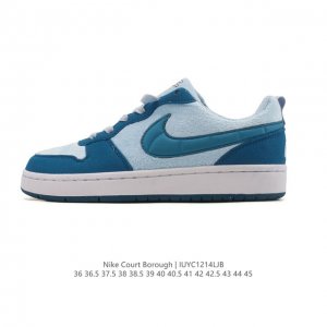 耐克 Nike 男女子运动鞋 Court Borough Low 小空军低帮板鞋。1.其皮革材质的鞋面结合网眼鞋舌，在出众外观与质感的同时提供稳固支撑，并且提升