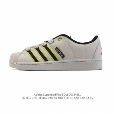 130 阿迪达斯Adidas 中性 Originals Superstar Supermodified Shoes 经典贝壳头运动鞋板鞋小白鞋。这款经典运动鞋， - 点击图像关闭