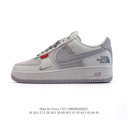 140 耐克 Nike Air Force 1 '07 Low 2025新年新款 空军一号含气垫 小白鞋 北面北脸联名低帮百搭厚底增高休闲运动板鞋。柔软、弹性十 - 点击图像关闭