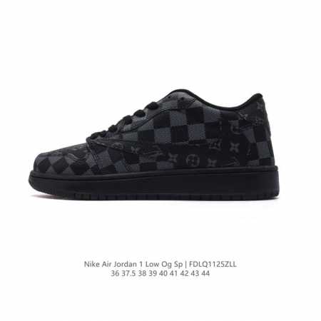 真标 耐克 Nike Air Jordan 1 Low Og Sp Military Blue Aj1乔1 路易威登联名 倒勾低帮篮球鞋 Aj1 乔丹1代 Aj - 点击图像关闭