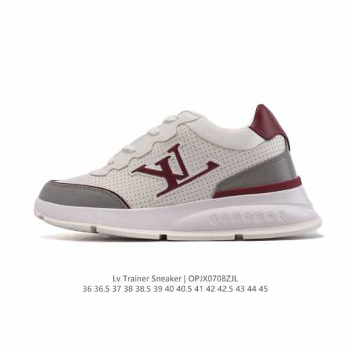 新品公司级 Lv Classic运动鞋 Lv 路易威登Louis Vuitton路易威登Lv男女鞋Classic运动鞋2025款小牛皮字母休闲鞋白色1Ahstf