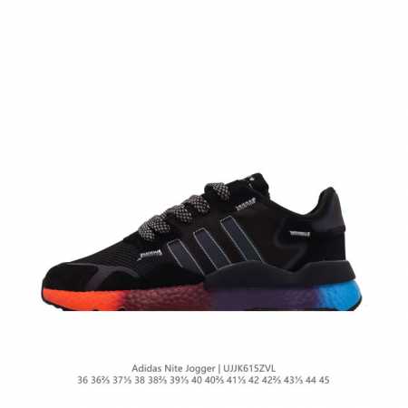 真爆 阿迪达斯 Adidas Nite Jogger 全新配色王嘉尔代言款运动鞋。织物透气鞋面 夜行者 3M反光 真爆大底复古跑鞋。 针织透气网布搭配皮革拼接打 - 点击图像关闭