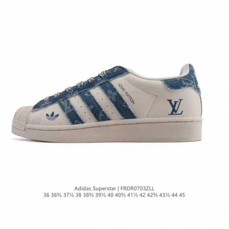 阿迪达斯 Adidas Superstar 2025年新款鞋子 蛇年新款经典贝壳头系列 新款休闲板鞋潮流男女士运动鞋 。鞋面柔软皮革拼接材质 标志性的贝壳鞋头， - 点击图像关闭