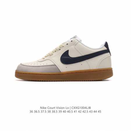 耐克 Nike Court Vision Lo校园风低帮复古篮球板鞋男女运动鞋。延续80年代复古篮球鞋，添加学院风细节。皮革组合鞋面，利落风格，重现复古篮球风范 - 点击图像关闭