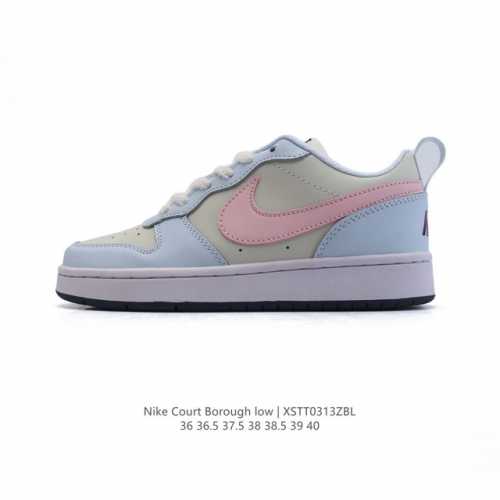 200 耐克 Nike Court Borough Low 2（Gs）小空军 低帮百搭透气休闲运动板鞋男女鞋，经典耐用的设计，兼顾舒适脚感和出众风范，演绎匠心之