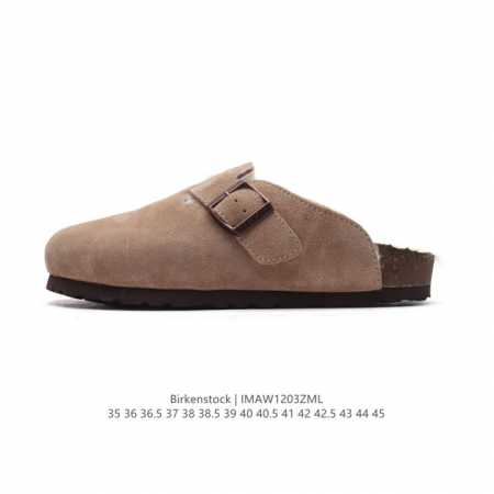 公司级 德国百年知名鞋履品牌 博肯birkenstock Boston Vl 勃肯绒面 加绒加毛 秋冬新款 金属针扣软木底包头拖鞋 牛皮革质地柔软 搭配可调节鞋 - 点击图像关闭