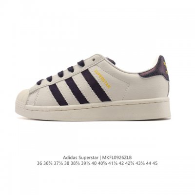 阿迪达斯 Adidas Superstar 2025年新款鞋子 经典贝壳头系列 新款休闲板鞋潮流男女士运动鞋 。鞋面皮革拼接材质 标志性的贝壳鞋头，简约的线条。