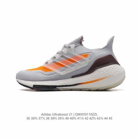 阿迪达斯 爆米花 男女鞋 Adidas Ultraboost 21低帮畅跑缓震回弹跑步运动鞋，Ultraboost 21以全新的外观示人。此次采用全新编制纹理的 - 点击图像关闭