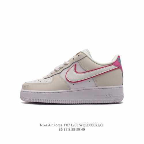 耐克 Nike Air Force 1 '07 Low 空军一号含气垫 低帮百搭厚底增高休闲运动板鞋。柔软、弹性十足的缓震性能和出色的中底设计，横跨复古与现代的