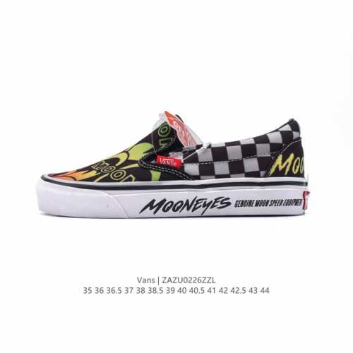 万斯 Vans Classic Slip-On 范斯经典低帮百搭一脚蹬休闲板鞋帆布情侣鞋。 类型：男女鞋 码数：35-44 硫化半码 编码：Zazu0226Zz