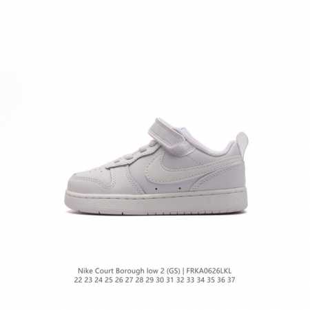 童鞋 耐克童鞋 Nike Court Borough Low 2 低帮小AJ1百搭透气休闲运动板鞋儿童运动篮球鞋婴童魔术贴运动童鞋，助力小宝贝开启新征程。该鞋款 - 点击图像关闭