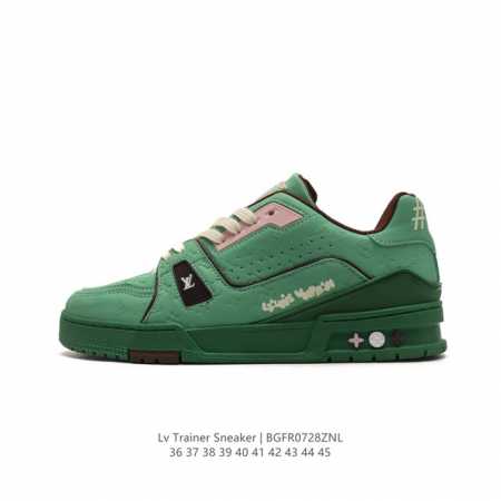 louis Vuitton 路易威登 原装进口平纹纹粒面小牛皮革鞋面材质，原装一致tpr光泽组合鞋底，耐弯折滴塑支持片，鞋垫嵌入超软脚感乳胶材质驴的篮球鞋,Vi - 点击图像关闭