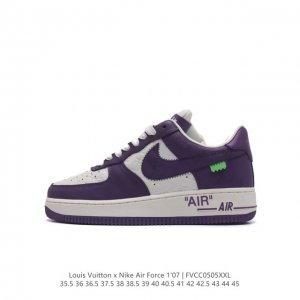 Louis Vuitton X Nike Air Force 1 Low 路易威登联名 耐克 空军一号 Af1 低帮百搭休闲厚底增高运动板鞋。柔软、弹性十足的缓