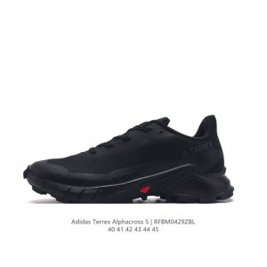 阿迪达斯 Adidas Alphacross 5 男士越野跑鞋,抓地力强,持久舒适,多功能性能 防水越野跑鞋,防水防风雨,持久舒适 厚底防滑通用百搭平衡耐磨徒步