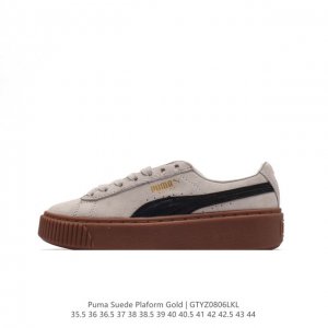 puma Suede Plarfotm Cold 彪马 猪八戈 烫金标 舒适脚感 厚底增高松糕底 休闲百搭板鞋 尺码：35.5-44含半码 编码：Gtyz080