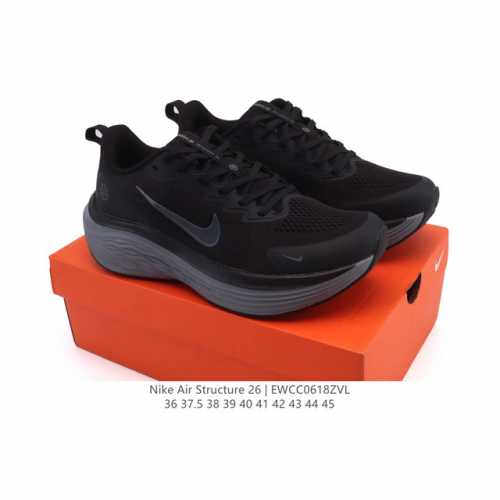 新品 耐克 Nike Zoomstructure 26运动舒适减震防滑耐磨低帮碳板训练跑步鞋男女款厚底增高老爹运动鞋，这款跑鞋专为热爱跑步、追求稳定与缓震效果的