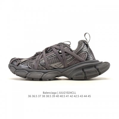 公司级 巴黎世家 Balenciaga 3Xl Sneakers 巴黎世家 十代网布系带低帮走秀复古老爹运动鞋 解构绑带 透气网纱 网面 材料和聚氨酯 磨损效果