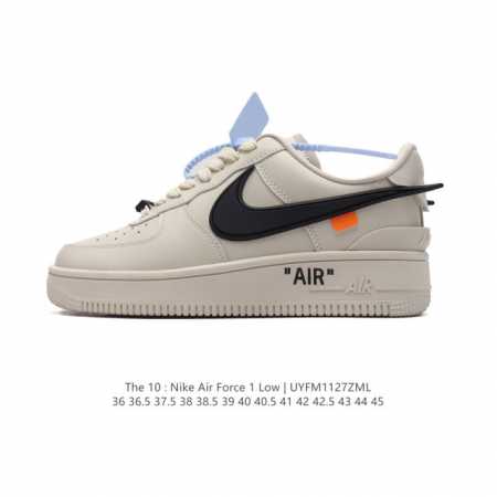 公司级 耐克nike Off-White X Air Force 1 Ow联名空军一号厚底增高运动板鞋。附赠 Logo 品牌清洁刷。 鞋款延续了此次联名的设计风 - 点击图像关闭