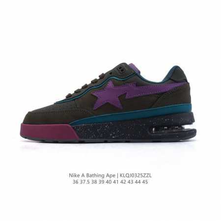 140 a Bathing Ape/安逸猿 男女同款气垫运动鞋复古板鞋 升级原楦原纸版数据开发，采用超软皮革鞋面材质，内置全掌Air Sole气垫定制联乘，日本 - 点击图像关闭