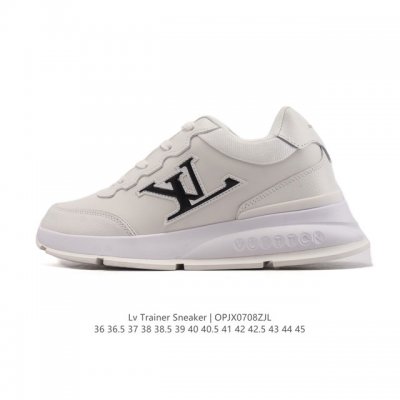新品公司级 Lv Classic运动鞋 Lv 路易威登Louis Vuitton路易威登Lv男女鞋Classic运动鞋2025款小牛皮字母休闲鞋白色1Ahstf