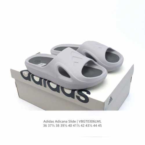 90 夏季新品，阿迪达斯Adidas Adicane Slide 男女士凉拖鞋 椰子风沙滩涉水百搭运动穿搭拖鞋 露趾一字鞋凉拖鞋家居休闲拖鞋。 货号：Hq991