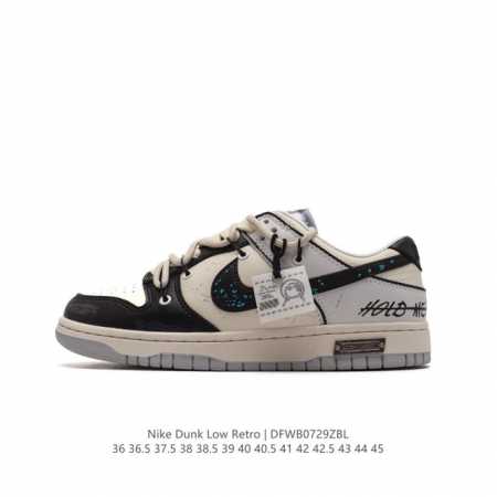 耐克 Nike Dunk Low Retro 运动鞋复古板鞋 双鞋带 解构绑带，作为 80 年代经典篮球鞋款，起初专为硬木球场打造，后来成为席卷街头的时尚标杆， - 点击图像关闭